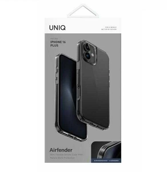 UNIQ Air Fender Apple iPhone 16 Plus 6.7″ dėklas pilkos spalvos smoked