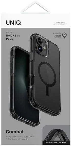 UNIQ Dėklas Combat Apple iPhone 16 Plus 6.7″ Magclick Charging juodos spalvos/carbon juodos spalvos