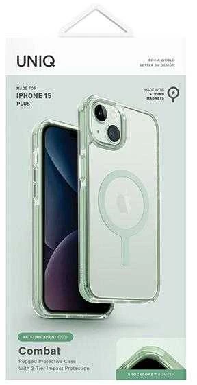 UNIQ Combat Apple iPhone 15 Plus 14 Plus 6.7" Magclick Charging dėklas mėtų spalvos, vėsus mėtų spalvos