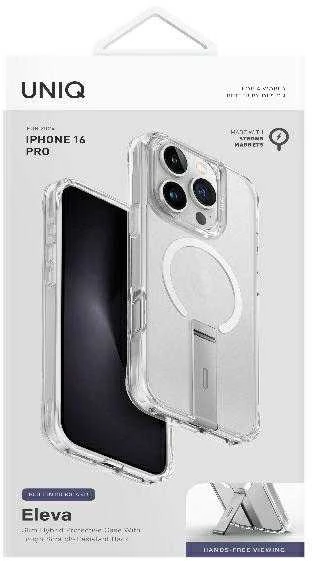 UNIQ Eleva with Vertica Stand Apple iPhone 16 Pro 6.3″ dėklas skaidrus lucent clear