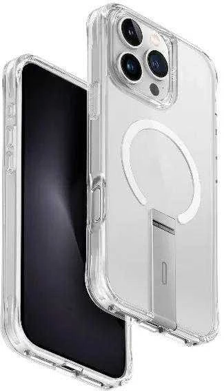 Dėklas UNIQ Eleva su „Vertica“ stovu Apple iPhone 16 Pro Max 6.9" skaidrus/lucent clear