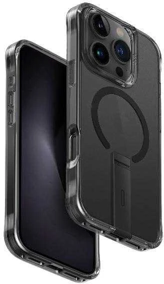 UNIQ dėklas Eleva with Vertica Stand Apple iPhone 16 Pro 6.3″ juodos spalvos/carbon juodos spalvos