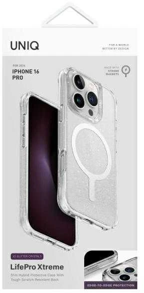 UNIQ LifePro Xtreme Apple iPhone 16 Pro 6.3″ Magclick Charging Dėklas skaidrus/Tinsel Lucent