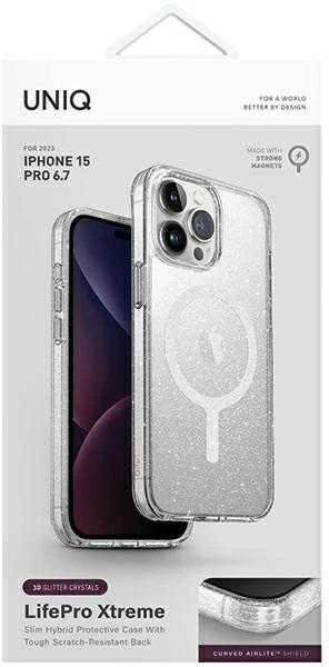UNIQ dėklas LifePro Xtreme Apple iPhone 15 Pro Max 6.7" Magclick Charging blizgučiais liucentas
