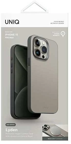 UNIQ Lyden DS Apple iPhone 15 Pro Max 6.7″ Magclick Charging dėklas beige-žalias ivory-lichen žalias