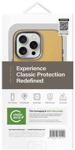 UNIQ dėklas Lyden DS Apple iPhone 16 Pro 6.3″ Magclick Charging yellow-pilkos spalvos