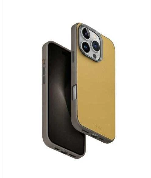 UNIQ dėklas Lyden DS Apple iPhone 16 Pro 6.3″ Magclick Charging yellow-pilkos spalvos