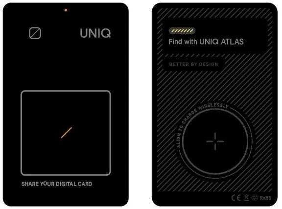 UNIQ NFC Locator Atlas pilka/grafitas UNIQ-ATLASCARDTRK-GRAPHITE
