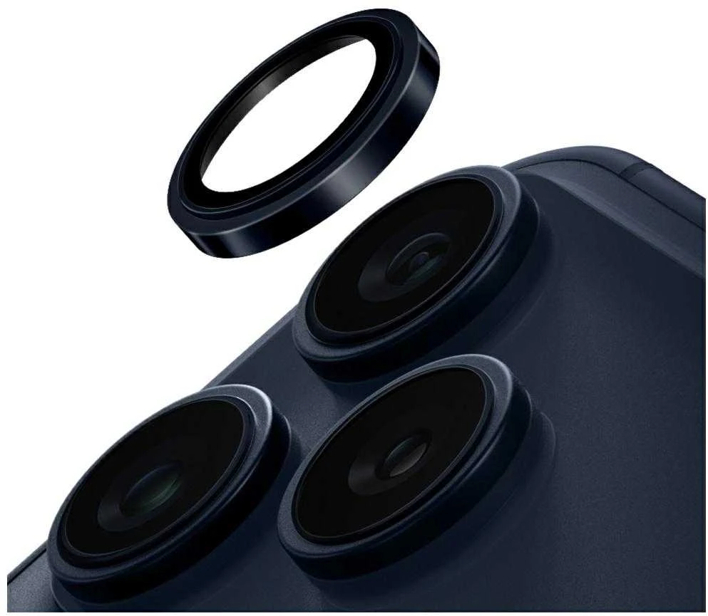 UNIQ Optix Prime kameros objektyvo apsauginis dėklas Apple iPhone 17 Pro / Apple iPhone 17 Pro Max su aplikatoriumi, tamsiai mėlynas