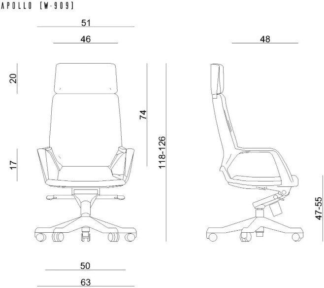 unique Apollo BL417 office chair – slategrey/juodas