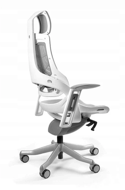 unique Wau TPE-8 office chair, pilkas/baltas elastomer