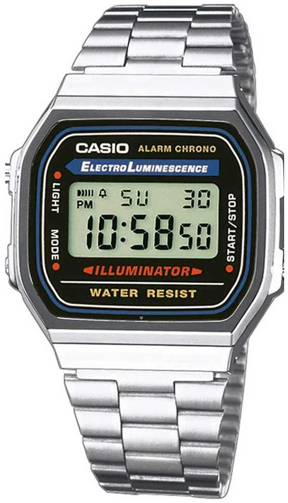 UNISEX CASIO A168WA-1W LAIKRODIS – VINTAGE + DĖŽUTĖ