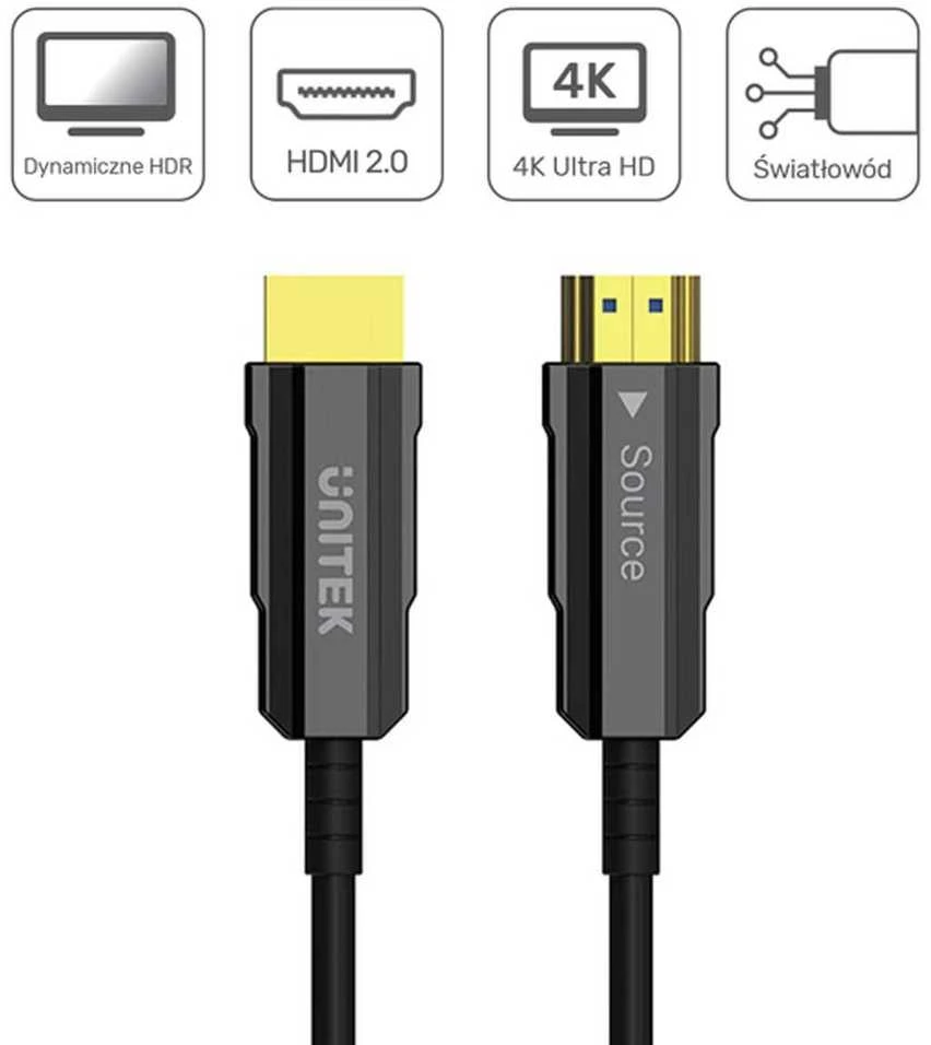 Unitek HDMI 2.0 AOC optinis kabelis 4K 60Hz 15m