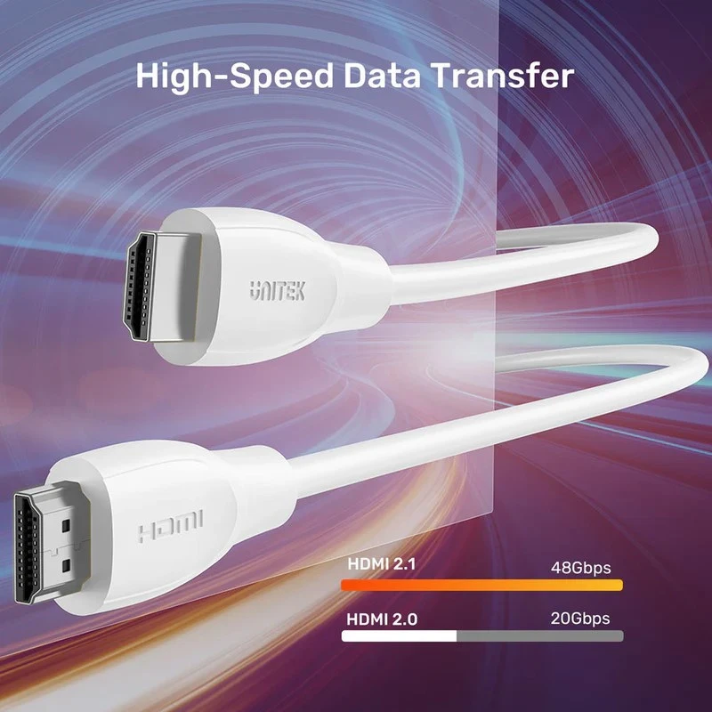 UNITEK HDMI 2.1 8K HDR kabelis, baltas, 3M