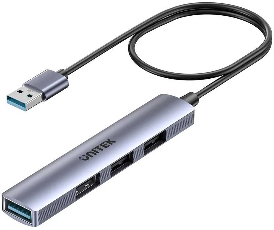UNITEK kompaktiškas USB-A šakotuvas 3x USB 2.0 + 3.0 5GBPS