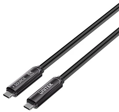 Unitek Kabelis optyczny USB-C | 10Gbps | PD60W | 8K@30Hz | juoda, 5m
