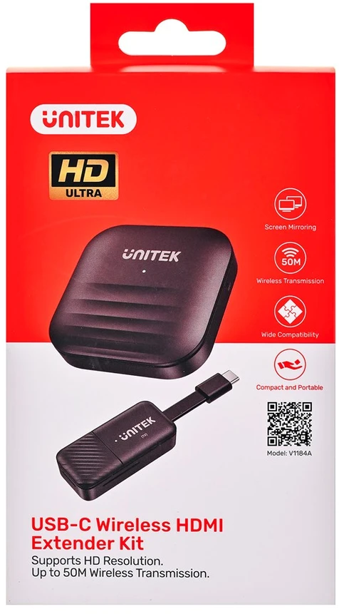 UNITEK V1184A01 AV extender AV transmitter & receiver Juodas