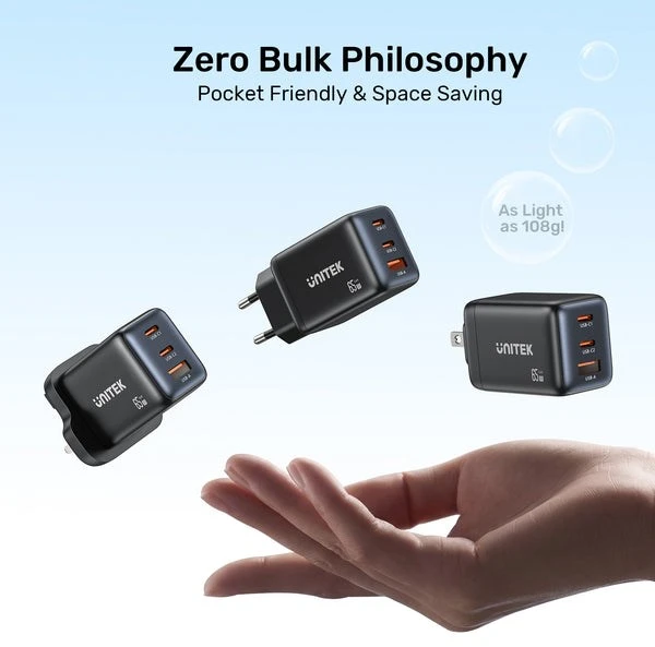 UNITEK P1130ABK01-EU mobile device charger Universal Juodas AC Fast charging Indoor
