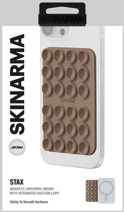 Universalus siurbtukas „Skinarma Stax MagSafe“ telefonui, šampano spalvos