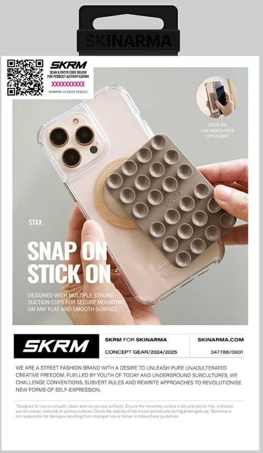 Universalus siurbtukas „Skinarma Stax MagSafe“ telefonui, šampano spalvos