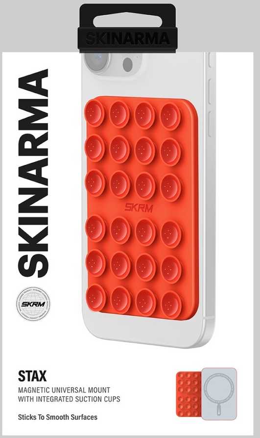 Universalus siurbtukas „Skinarma Stax MagSafe“ telefonui, oranžinis