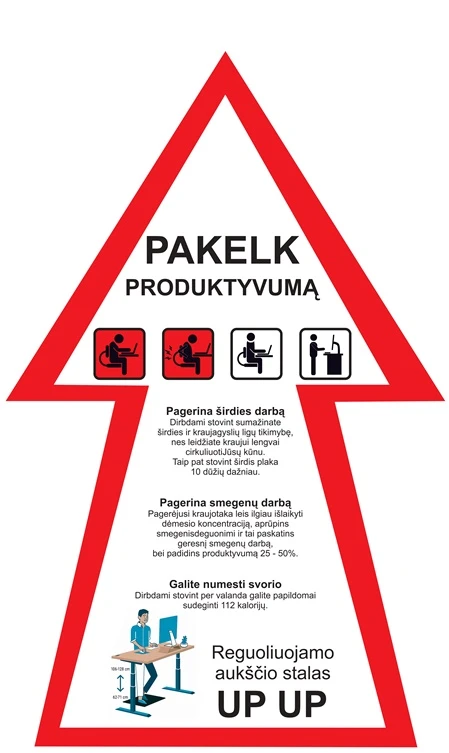 Reguliuojamo aukščio stalas Up Up Loki Juodas