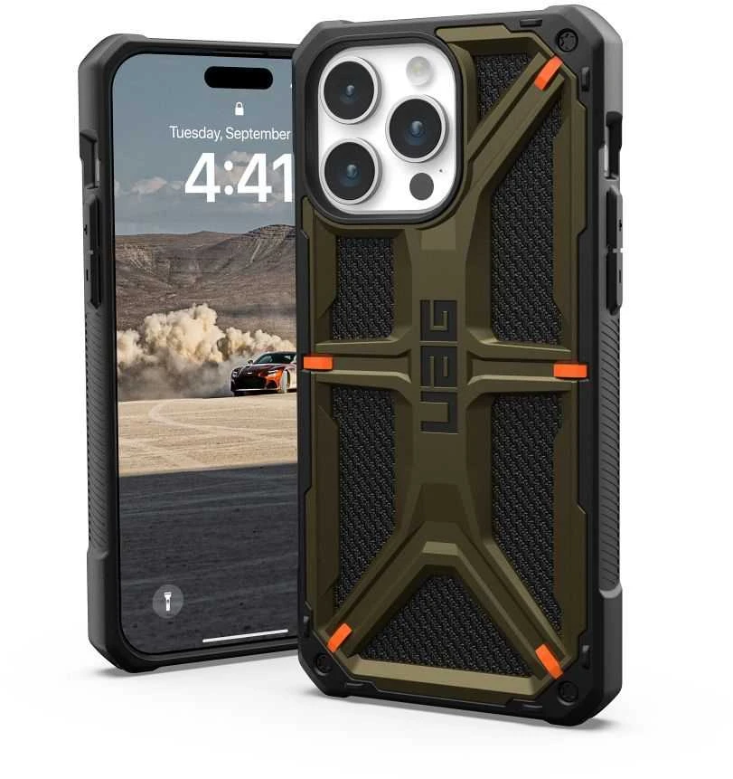 Urban Armor Gear UAG Monarch Apple iPhone 15 Pro Max - dėklas telefonui žalios spalvos kevlar