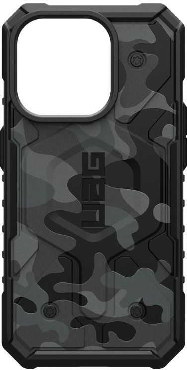 UAG Urban Armor Gear dėklas PATHFINDER, suderinamas su „Magsafe“, skirtas IPHONE 15 Pro, vidurnakčio kamufliažas