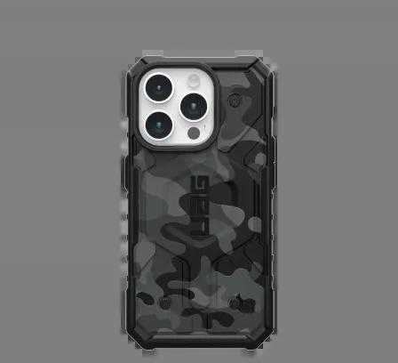UAG Urban Armor Gear dėklas PATHFINDER, suderinamas su „Magsafe“, skirtas IPHONE 15 Pro, vidurnakčio kamufliažas