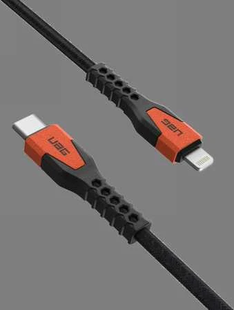 Urban Armor Gear UAG Rugged kabelis USB-C - Lightning 30W 1.5 m - oranžinis