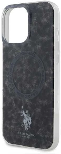 Dėklas Us Polo Assn US Polo USHMP16LHOCLDPK Apple iPhone 16 Pro 6.3″ juodos spalvos IML Ring MagSafe