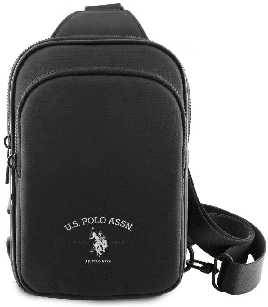 Us Polo Assn Krepšys telefonui US Polo Petit Pique Crossbody Arch juodos spalvos