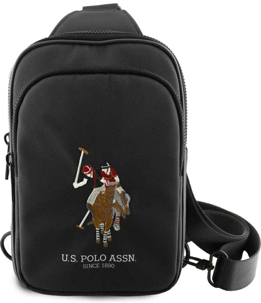 Us Polo Assn Krepšys telefonui US Polo Petit Pique Crossbody juodos spalvos