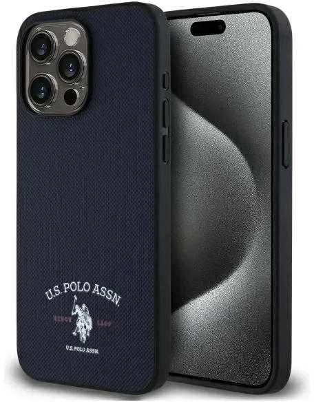 Dėklas „Us Polo Assn“ „US Polo“ USHCP15XPARV „Apple iPhone 15 Pro Max 6,7" tamsiai mėlynas su spausdintu DH logotipu