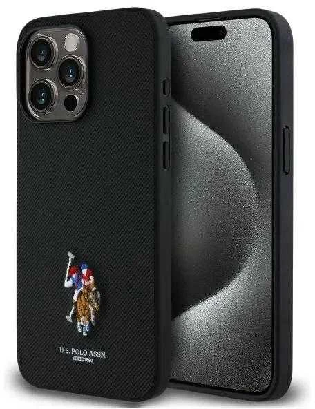 Dėklas Us Polo Assn US Polo USHCP15XPEMK Apple iPhone 15 Pro Max 6,7″ juodos spalvos Embroidered spalvos DH Color
