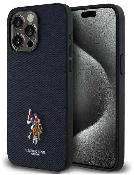 Dėklas „Us Polo Assn“ „US Polo“ USHCP15XPEMV „Apple iPhone 15 Pro Max 6,7" tamsiai mėlynas siuvinėtos spalvos DH Color