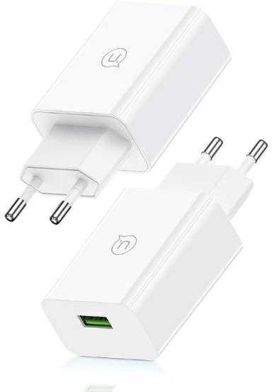 USAMS 18W Laidinis įkroviklis + USB-C/USB-A1m Fast Charging Cable baltos spalvos Series SC SCXLTZ02