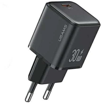 USAMS Laidinis įkroviklis 1xUSB-C PD 30W 3A (only head) PD3.0 Fast Charging juodos spalvos X-ron Series CC186TC01