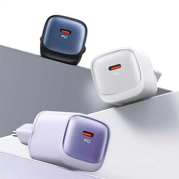 USAMS CC248 20W GaN USB-CFast įkrovimas HC serijos baltos spalvos CC248TC02