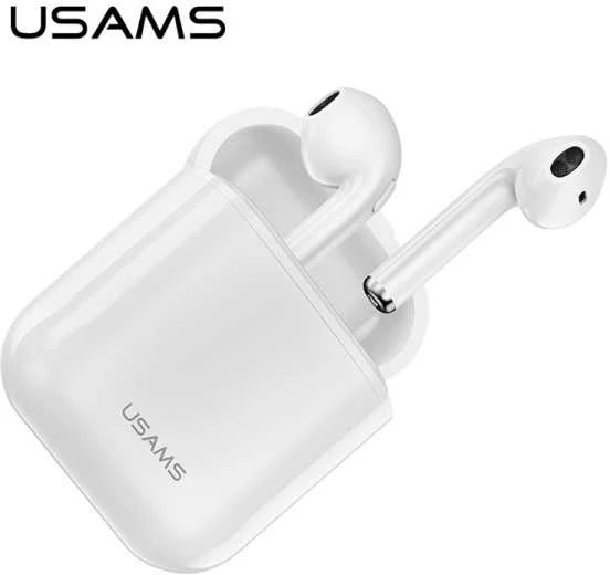 USAMS ausinės Bluetooth 5.0 TWS LUseries belaidės baltos spalvos BHULU01 (US-LU001)