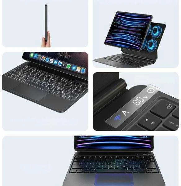 USAMS Protective Dėklas su klaviatūra Apple iPadPro 12.9″ juodos spalvos Miaoke Series IPP12MG01 (US-BH876)
