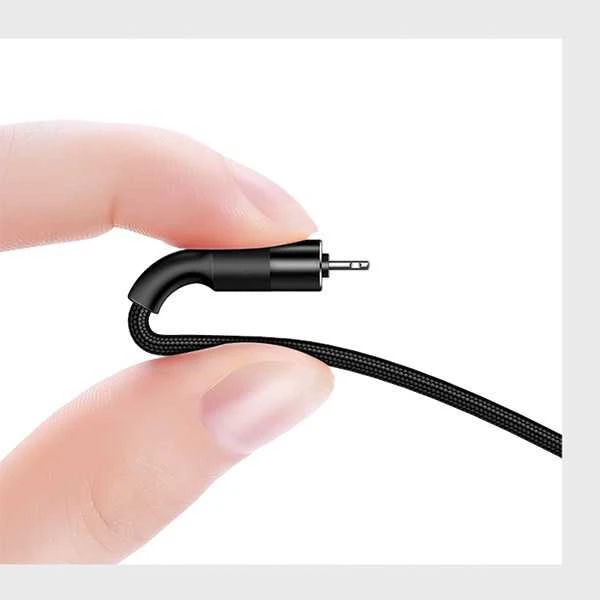 USAMS Braided U5 3-in-1 Kabelis 1.5m 2A juodos spalvos (Lightning/microUSB/USB-C) SJ2193IN101 (US-SJ219)