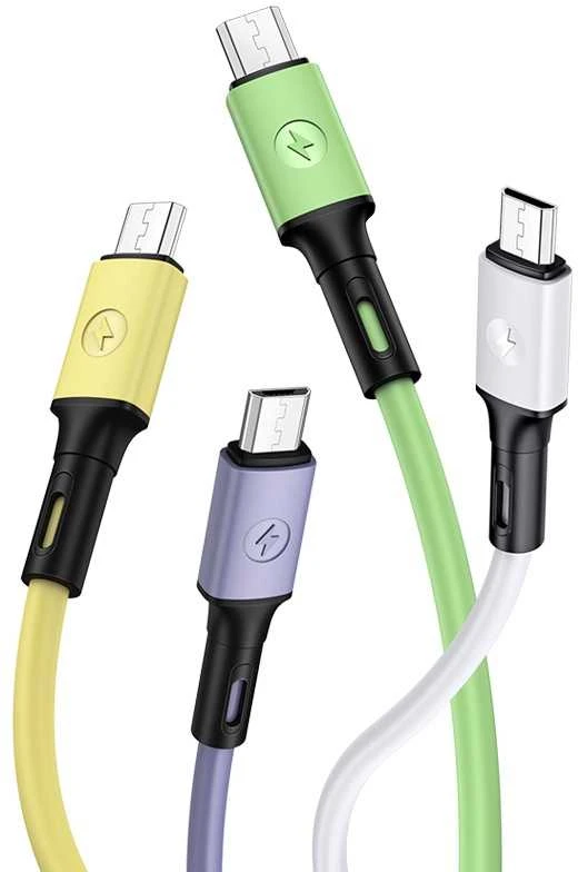 USAMS U52 microUSB 2A greito įkrovimo kabelis 1 m violetinės spalvos SJ435USB04 (US-SJ435)