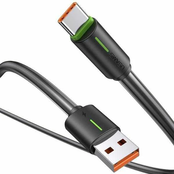 USAMS Kabelis USB-C 3A YU Series 1mUSB-C/USB-C juodos spalvos SJ732USB01 (US-SJ732 )