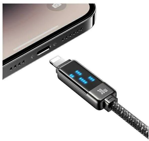 USAMS USB-C į Lightning kabelis 30W 1.2m cinko lydinio greito įkrovimo duomenų kabelis Meteor serijos SJ743USB0