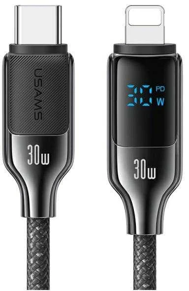 USAMS USB-C į Lightning Kabelis 30W 1.2m Digital Ekranas Zinc Alloy Fast Charging Data Kabelis HX Seri