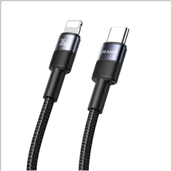 USAMS USB-C į Lightning kabelis 30W 1.2m aliuminio lydinio duomenų perdavimo kabelis SY serijos SJ729USB01 (US-SJ729)