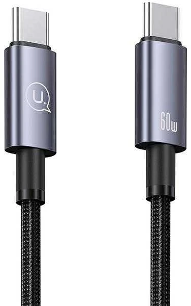 USAMS Kabelis USB-C į USB-C 60W 1.2m greito įkrovimo plienas/tamsus SJ661USB01 (US-SJ661)