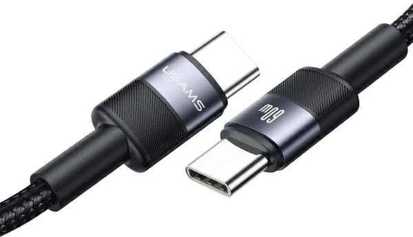 USAMS Kabelis USB-C į USB-C 60W 1.2m greito įkrovimo steel/tarnish SJ724USBSG01 (US-SJ724)