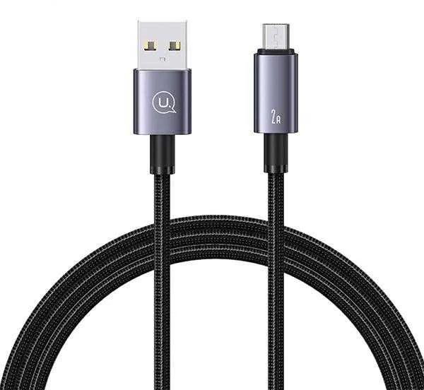 USAMS Kabelis USB į Micro-USB 2A 1.2m Greito įkrovimo plienas/tamsus SJ668USB01 (US-SJ668)